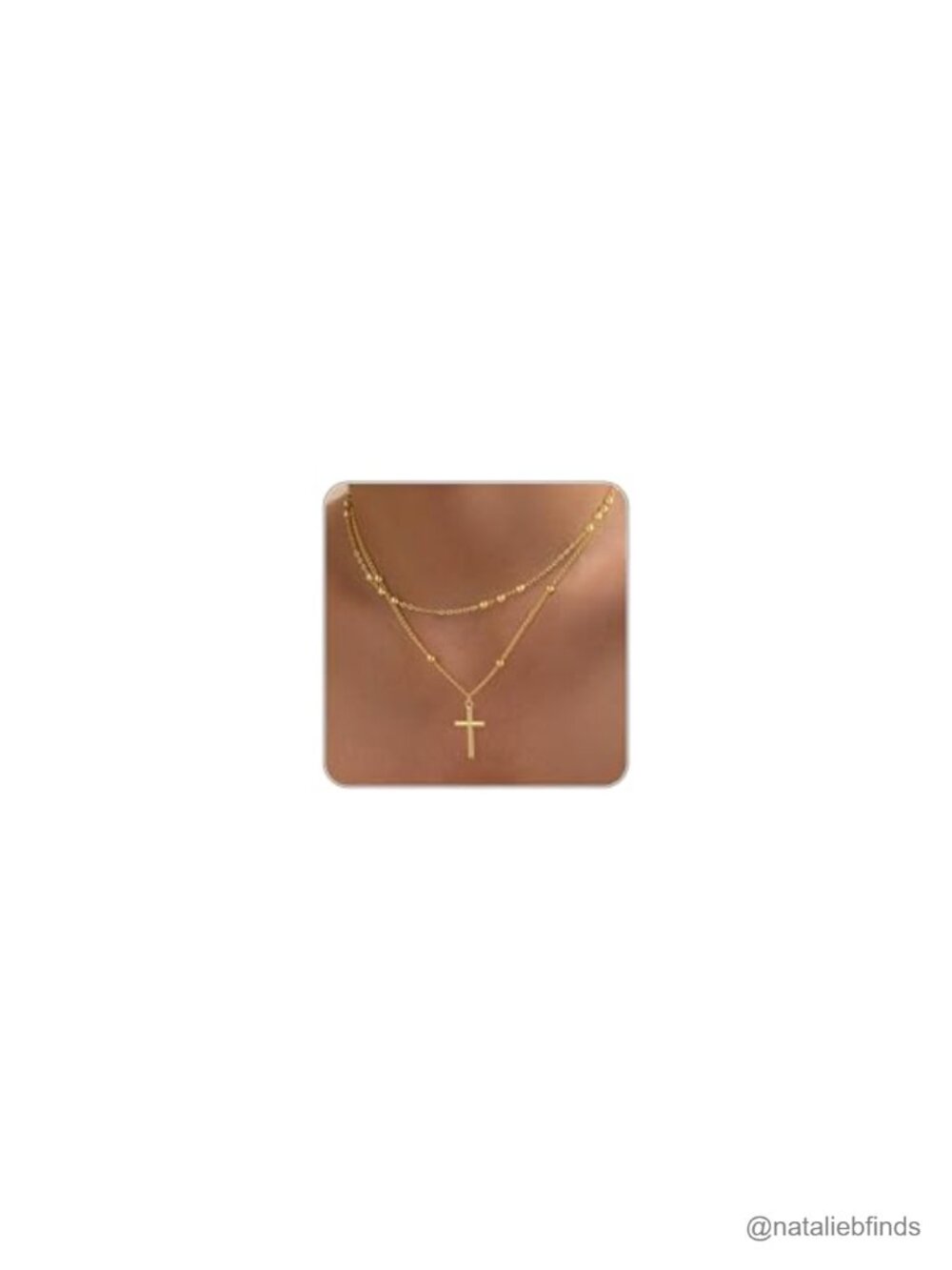 14K Gold Plated Cross Necklace Dainty Layered Pendant Choker for Women - Simple